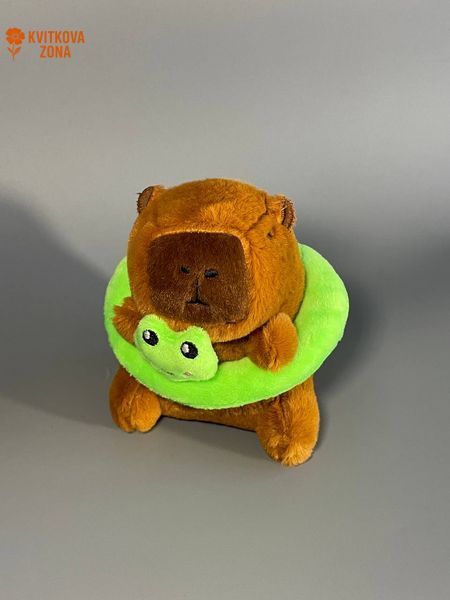 Капибара с надувным кругом-лягушкой (мягкая игрушка) 15000 фото