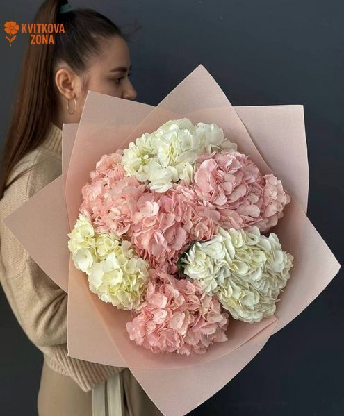 7 White & Pink Hydrangeas