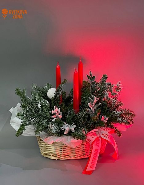 Композиція з нобілісу зі свічками 20003 фото