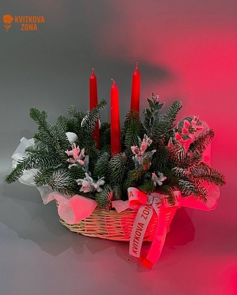 Композиція з нобілісу зі свічками 20003 фото